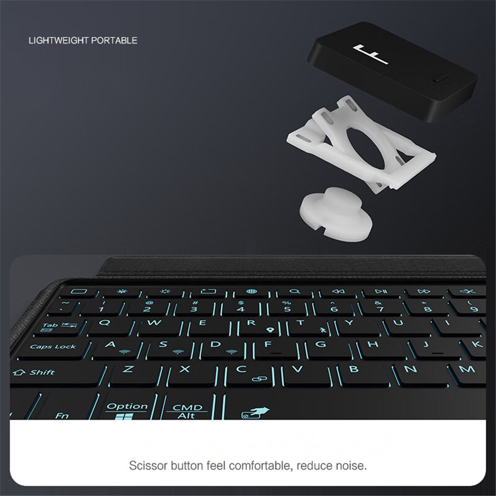 For Amazon Fire Max 11 Leather Case + Bluetooth-compatible Keyboard with Backlight Trackpad