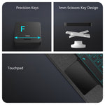 For Amazon Fire Max 11 Leather Case + Bluetooth-compatible Keyboard with Backlight Trackpad