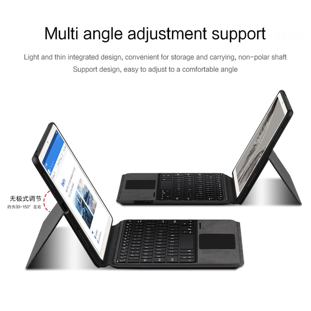 For Google Pixel Tablet Leather Case + Touchpad Bluetooth-compatible Keyboard with Backlit