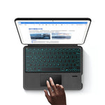 For Google Pixel Tablet Leather Case + Touchpad Bluetooth-compatible Keyboard with Backlit