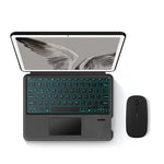 For Google Pixel Tablet Leather Case + Touchpad Bluetooth-compatible Keyboard with Backlit