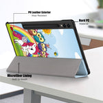 For Samsung Galaxy Tab S10+ Wi-Fi SM-X820 SM-X826B / Tab S9+ Tri-Fold Stand Cover PU Leather Pattern Printing Smart Tablet Case