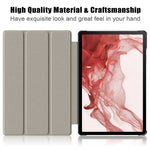 For Samsung Galaxy Tab S10+ Wi-Fi SM-X820 SM-X826B / Tab S9+ Tri-Fold Stand Cover PU Leather Pattern Printing Smart Tablet Case