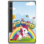 For Samsung Galaxy Tab S10+ Wi-Fi SM-X820 SM-X826B / Tab S9+ Tri-Fold Stand Cover PU Leather Pattern Printing Smart Tablet Case