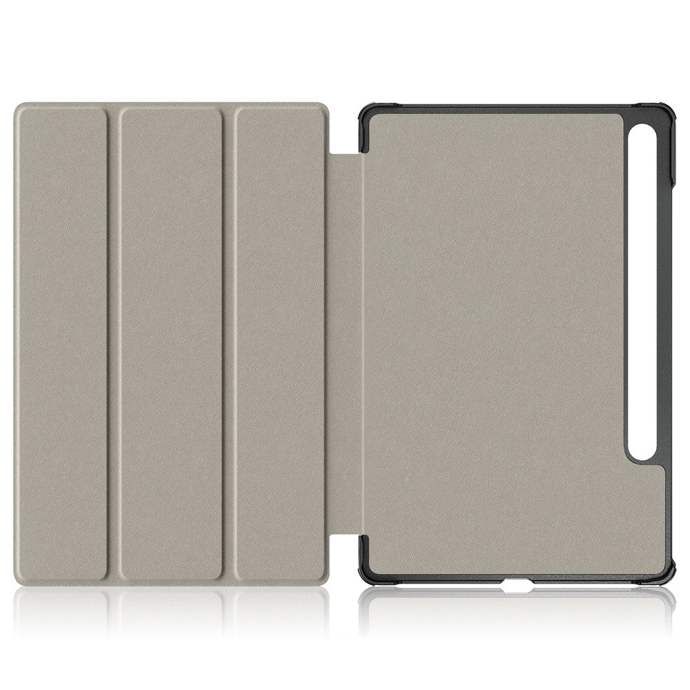 For Samsung Galaxy Tab S10+ Wi-Fi SM-X820 SM-X826B / Tab S9+ Tri-Fold Stand Cover PU Leather Pattern Printing Smart Tablet Case