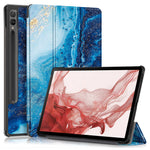 For Samsung Galaxy Tab S10+ Wi-Fi SM-X820 SM-X826B / Tab S9+ Tri-Fold Stand Cover PU Leather Pattern Printing Smart Tablet Case