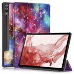 For Samsung Galaxy Tab S10+ Wi-Fi SM-X820 SM-X826B / Tab S9+ Tri-Fold Stand Cover PU Leather Pattern Printing Smart Tablet Case