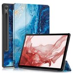 For Samsung Galaxy Tab S9 11-Inch SM-X710, SM-X716B, SM-X718U Pattern Printing Leather Tablet Case Trifold Stand Smart Cover