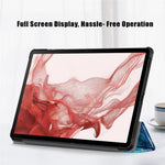 For Samsung Galaxy Tab S9 11-Inch SM-X710, SM-X716B, SM-X718U Pattern Printing Leather Tablet Case Trifold Stand Smart Cover