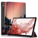 For Samsung Galaxy Tab S9 11-Inch SM-X710, SM-X716B, SM-X718U Pattern Printing Leather Tablet Case Trifold Stand Smart Cover