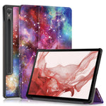 For Samsung Galaxy Tab S9 11-Inch SM-X710, SM-X716B, SM-X718U Pattern Printing Leather Tablet Case Trifold Stand Smart Cover