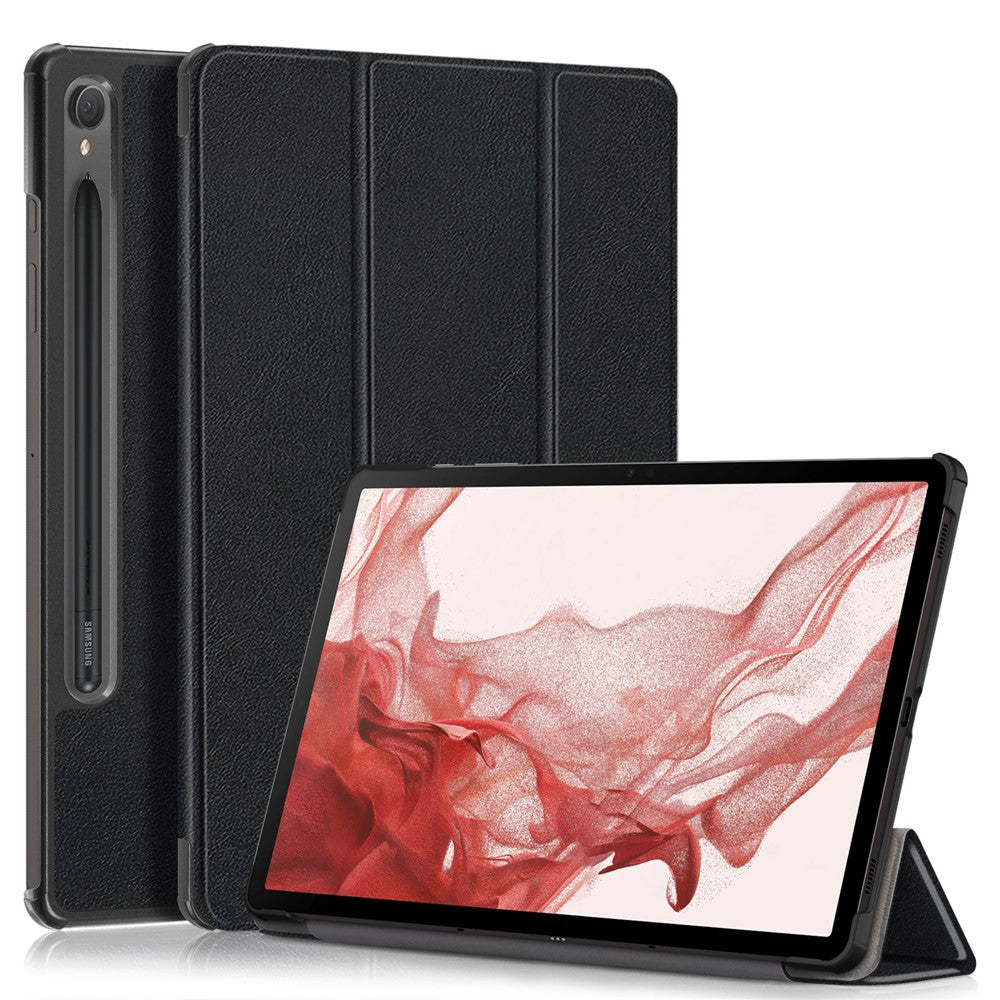 Til Samsung Galaxy Tab S10 FE / S9 FE / S9 SM-X710, SM-X716B, SM-X718U PU lædercover smart tabletetui