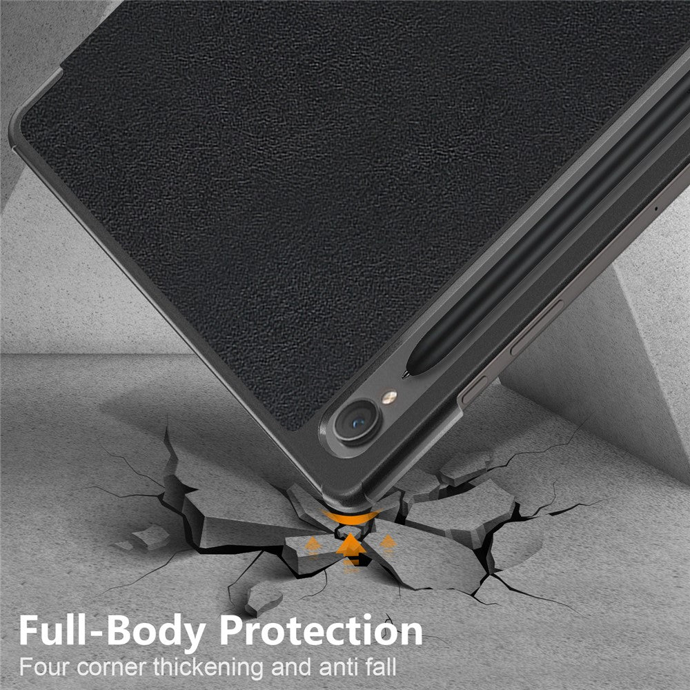 Til Samsung Galaxy Tab S10 FE / S9 FE / S9 SM-X710, SM-X716B, SM-X718U PU lædercover smart tabletetui