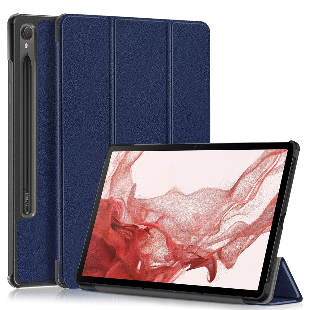 Til Samsung Galaxy Tab S10 FE / S9 FE / S9 SM-X710, SM-X716B, SM-X718U PU lædercover smart tabletetui