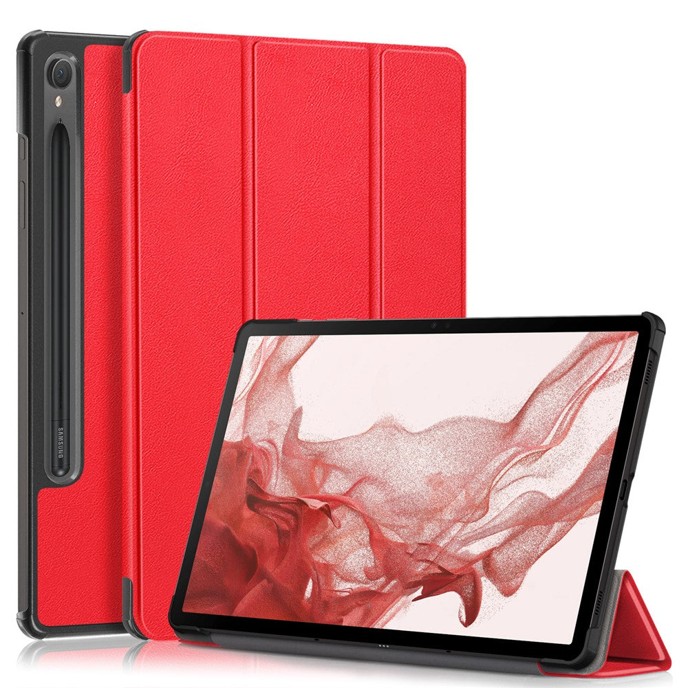Til Samsung Galaxy Tab S10 FE / S9 FE / S9 SM-X710, SM-X716B, SM-X718U PU lædercover smart tabletetui