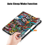Tablet Leather Case for Samsung Galaxy Tab S10 Ultra Wi-Fi SM-X920 SM-X926B / Tab S9 Ultra SM-X910 M-X916B SM-X918, Tri-Fold Stand Pattern Printed Cover