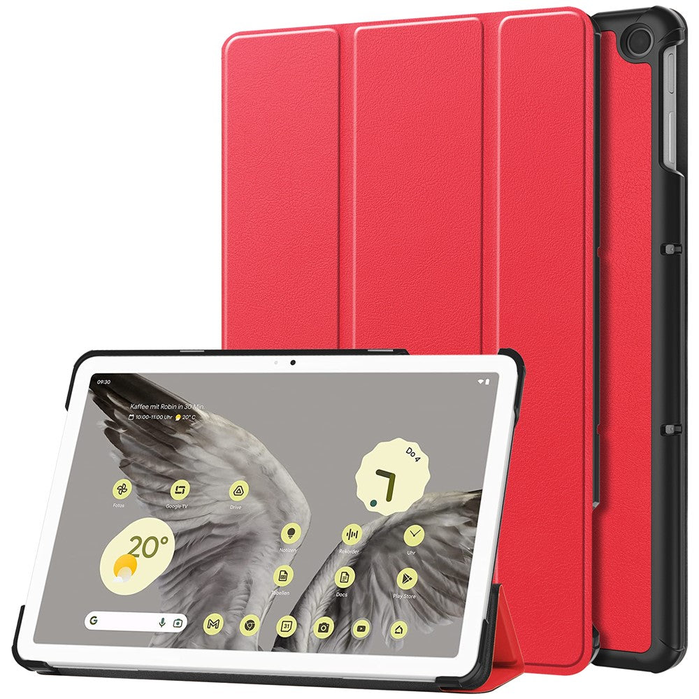Til Google Pixel Tablet Tri-fold Stand Tablet Case PU Læder Anti-drop Tablet Cover