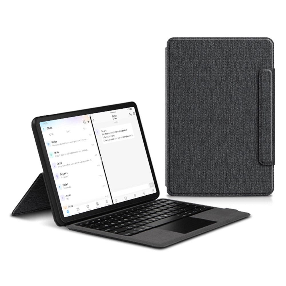 For Amazon Fire Max 11 Leather Case + Touchpad Bluetooth-compatible Keyboard with Backlit