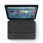 For Amazon Fire Max 11 Leather Case + Touchpad Bluetooth-compatible Keyboard with Backlit