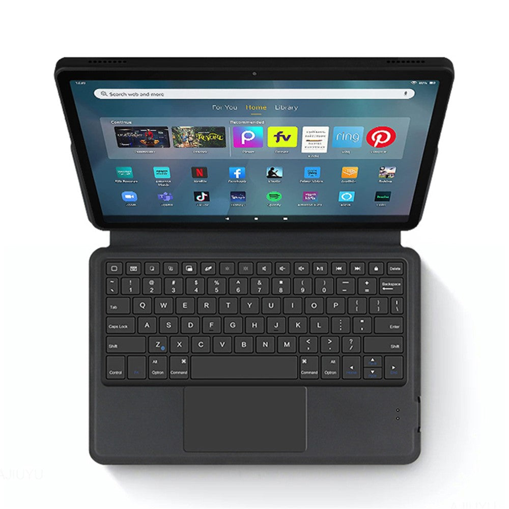 For Amazon Fire Max 11 Leather Case + Touchpad Bluetooth-compatible Keyboard with Backlit