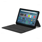 For Amazon Fire Max 11 Leather Case + Touchpad Bluetooth-compatible Keyboard with Backlit