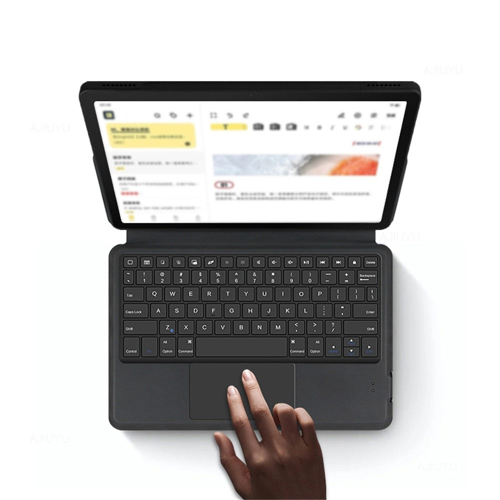 For Amazon Fire Max 11 Leather Case + Touchpad Bluetooth-compatible Keyboard with Backlit