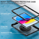 Kickstand Tablet Case for iPad (2025) / 10.9 (2022) Rotary Hand Strap TPU+PC Tablet Cover