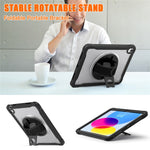 Kickstand Tablet Case for iPad (2025) / 10.9 (2022) Rotary Hand Strap TPU+PC Tablet Cover
