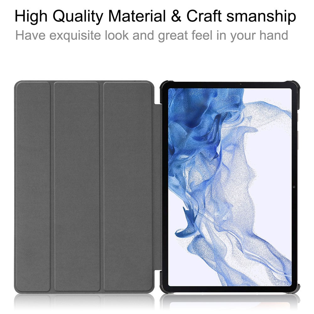 For Samsung Galaxy Tab S10 FE / S9 FE / S9 Tri-Fold Stand Folio Case PU Leather Auto Wake / Sleep Tablet Cover