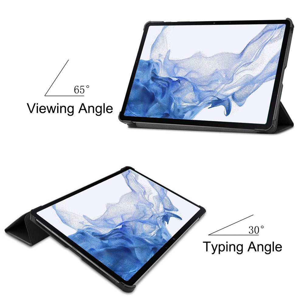 For Samsung Galaxy Tab S10 FE / S9 FE / S9 Tri-Fold Stand Folio Case PU Leather Auto Wake / Sleep Tablet Cover
