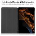 Til Samsung Galaxy Tab S9 Ultra Tablet Cover PU Læder Tredelt Stander Smart Cover