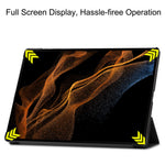 Til Samsung Galaxy Tab S9 Ultra Tablet Cover PU Læder Tredelt Stander Smart Cover