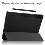 Til Samsung Galaxy Tab S9 Ultra Tablet Cover PU Læder Tredelt Stander Smart Cover