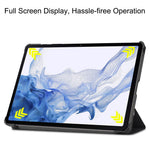 Til Samsung Galaxy Tab S9 PU læder tabletcover med mønstertryk, trifold stativ, smart automatisk dvale-/vågefunktion