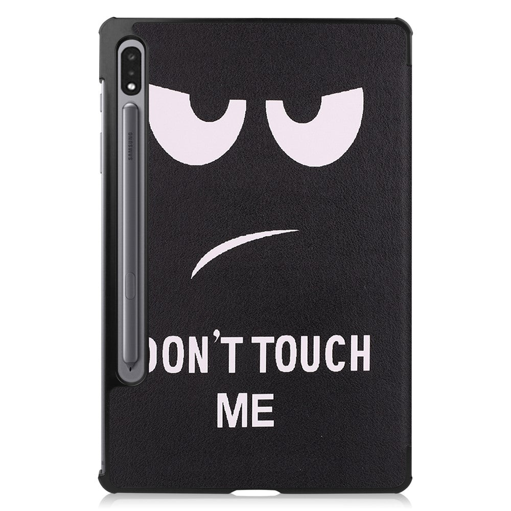Til Samsung Galaxy Tab S9 PU læder tabletcover med mønstertryk, trifold stativ, smart automatisk dvale-/vågefunktion