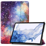 Til Samsung Galaxy Tab S9 PU læder tabletcover med mønstertryk, trifold stativ, smart automatisk dvale-/vågefunktion