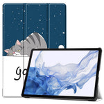 Til Samsung Galaxy Tab S9 PU læder tabletcover med mønstertryk, trifold stativ, smart automatisk dvale-/vågefunktion