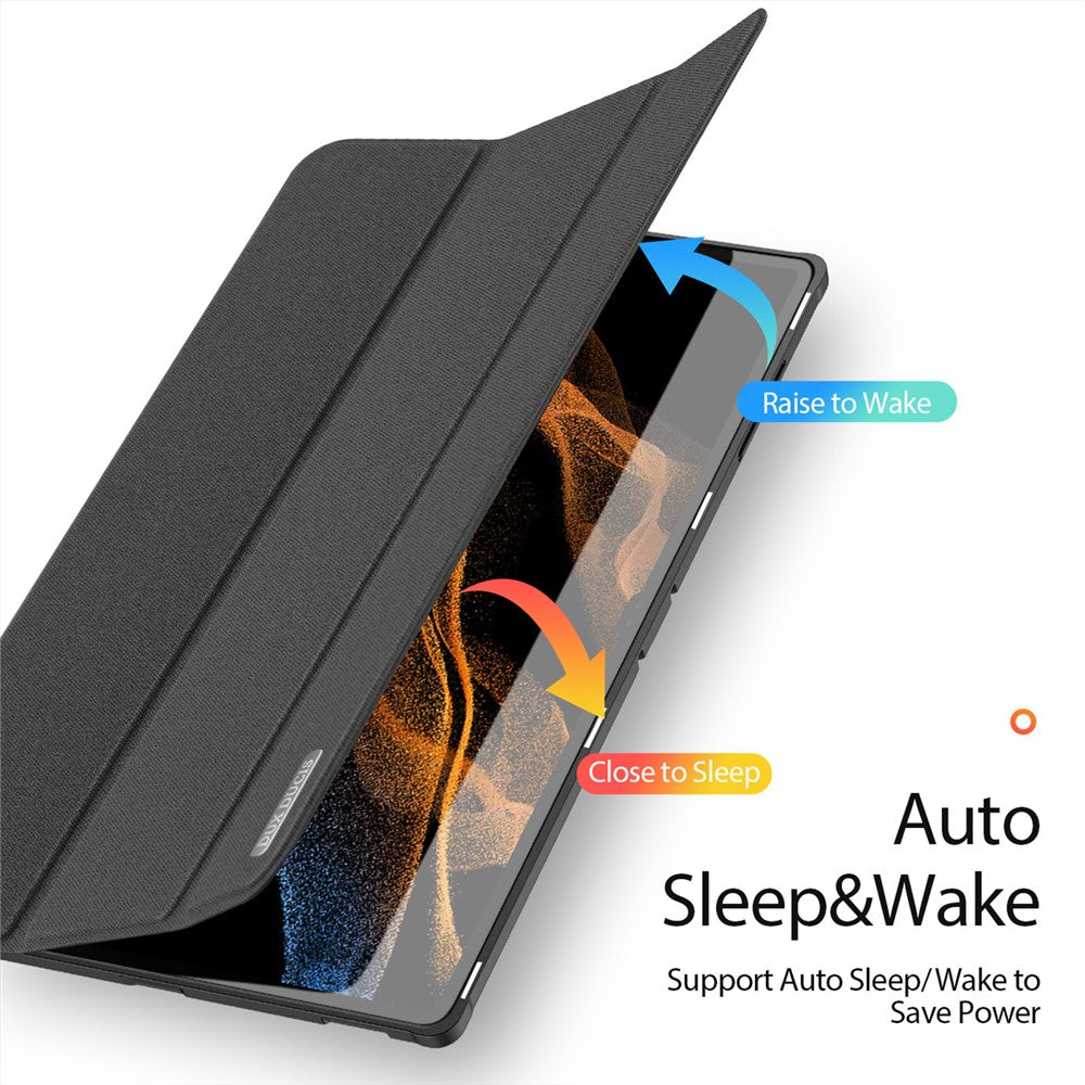 DUX DUCIS Domo Series for Samsung Galaxy Tab S9 Ultra Tri-Fold Tablet Case PU Leather Stand Folio Cover