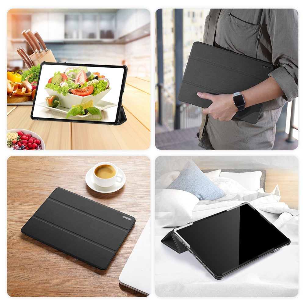 DUX DUCIS Domo Series for Samsung Galaxy Tab S9 Ultra Tri-Fold Tablet Case PU Leather Stand Folio Cover