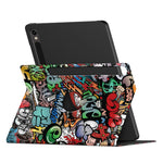 Rotating Stand Cover for Samsung Galaxy Tab S9 SM-X710, SM-X716B, SM-X718U PU Leather Pattern Printing Tablet Case