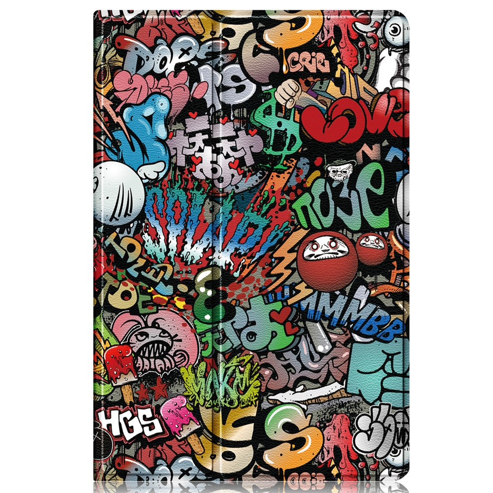 Rotating Stand Cover for Samsung Galaxy Tab S9 SM-X710, SM-X716B, SM-X718U PU Leather Pattern Printing Tablet Case