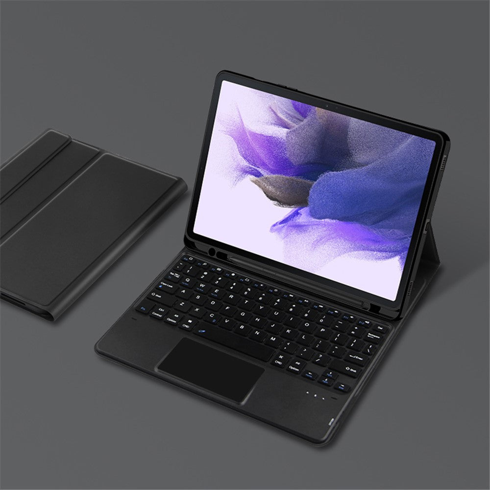 Stand Leather Case for Samsung Galaxy Tab S10+ / S9+  / S8+ / S7+ / S7 FE Detachable Keyboard with Pen Slot and Touchpad