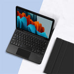 Stand Cover for Samsung Galaxy Tab S10 FE / S9 FE / S9 / S8 / S7 PU Leather Case + Wireless Detachable Keyboard with Pen Slot and Touchpad