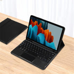 Stand Cover for Samsung Galaxy Tab S10 FE / S9 FE / S9 / S8 / S7 PU Leather Case + Wireless Detachable Keyboard with Pen Slot and Touchpad