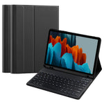 For Samsung Galaxy Tab S10 FE / S9 FE / S9 / S8 / S7 Leather Stand Tablet Case with Detachable Magnetic Wireless Keyboard (Without Touchpad)