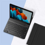 For Samsung Galaxy Tab S10 FE / S9 FE / S9 / S8 / S7 Leather Stand Tablet Case with Detachable Magnetic Wireless Keyboard (Without Touchpad)