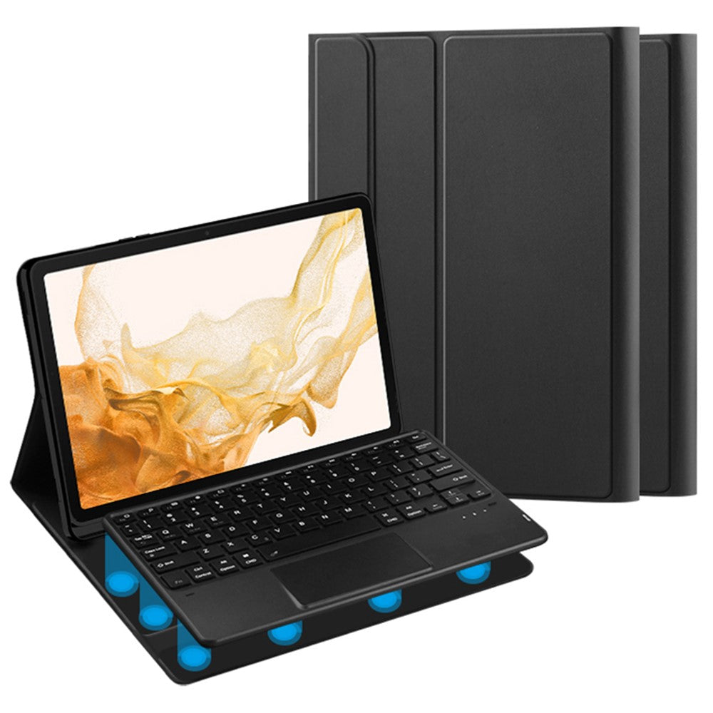 Til Samsung Galaxy Tab S10+ / S9+ / S8+ / S7+ / S7 FE Læder Stand Cover til Tablet med aftageligt magnetisk trådløst tastatur (uden touchpad)