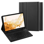 Til Samsung Galaxy Tab S10+ / S9+ / S8+ / S7+ / S7 FE Læder Stand Cover med Aftageligt Magnetisk Trådløst Tastatur (Uden Touchpad)