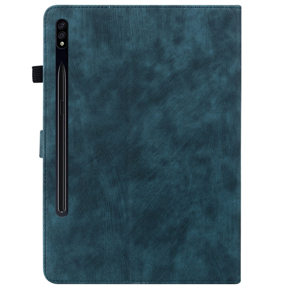 For Samsung Galaxy Tab S10+ / S9+ Imprinted Cute Tiger Pattern Tablet Case PU Leather Card Holder Stand Cover