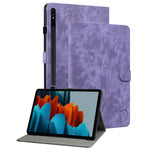 For Samsung Galaxy Tab S10+ / S9+ Imprinted Cute Tiger Pattern Tablet Case PU Leather Card Holder Stand Cover